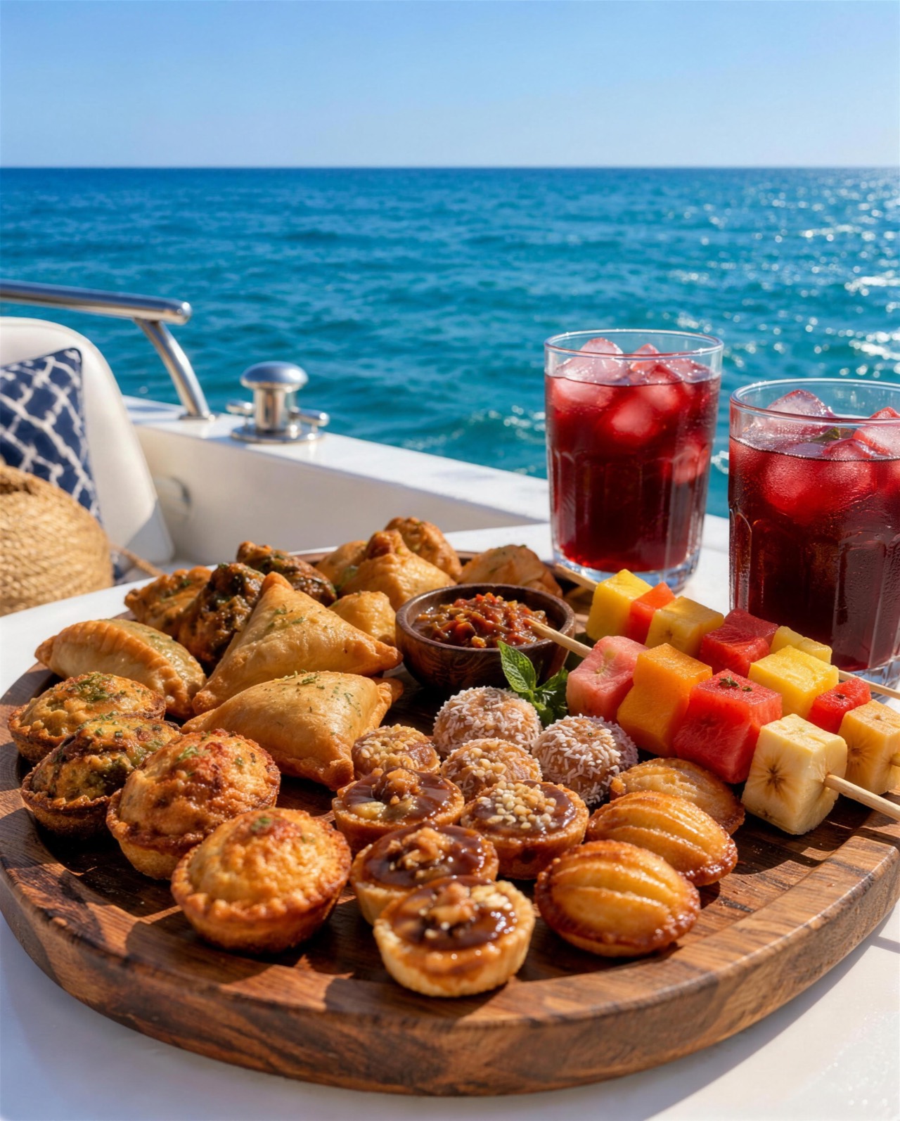 Plateau gourmand et jus de bissap à bord